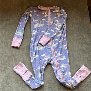 Little Sleepies Blue and Pink Unicorn Footies